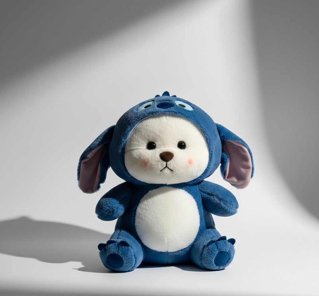 Large Blue Stitch Hoodie Bear