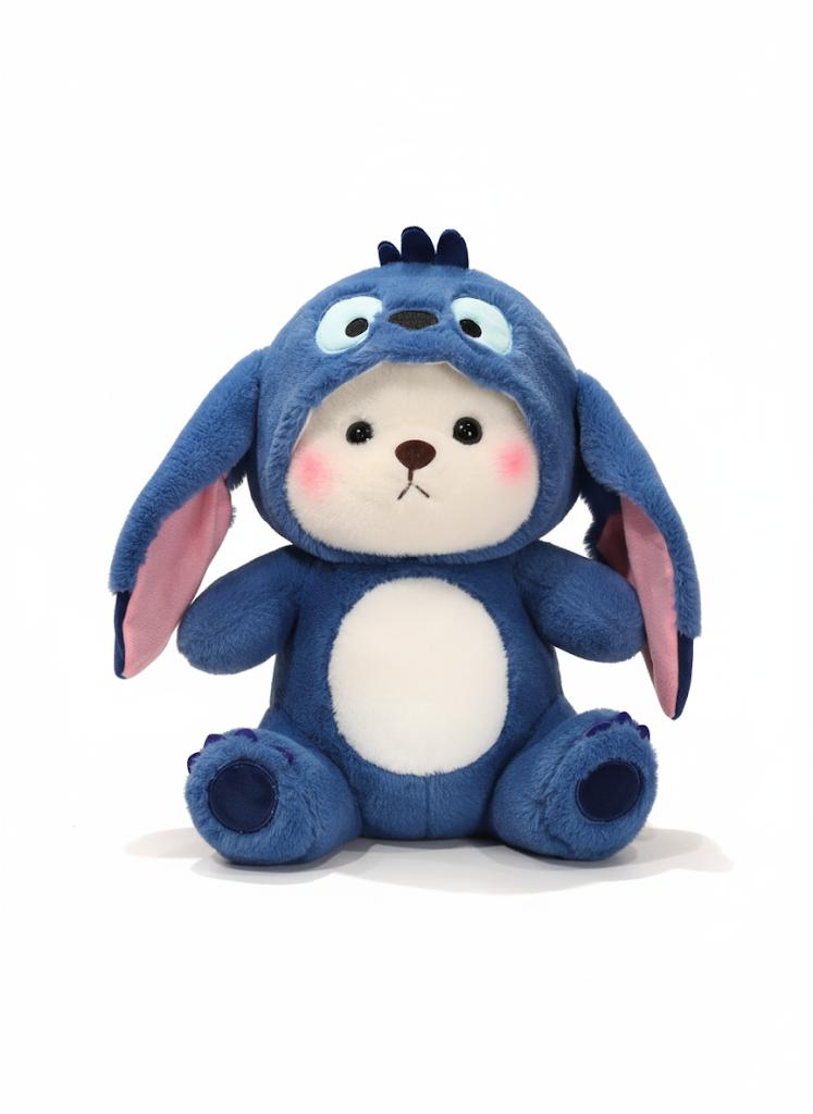 Small Blue Stitch Hoodie Bear