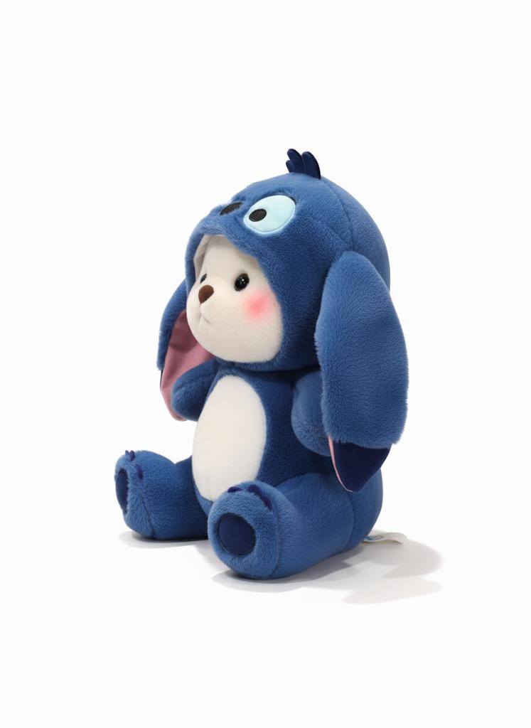 Small Blue Stitch Hoodie Bear